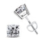 14K White Gold Princess Cut Diamond Solitaire Stud Earrings