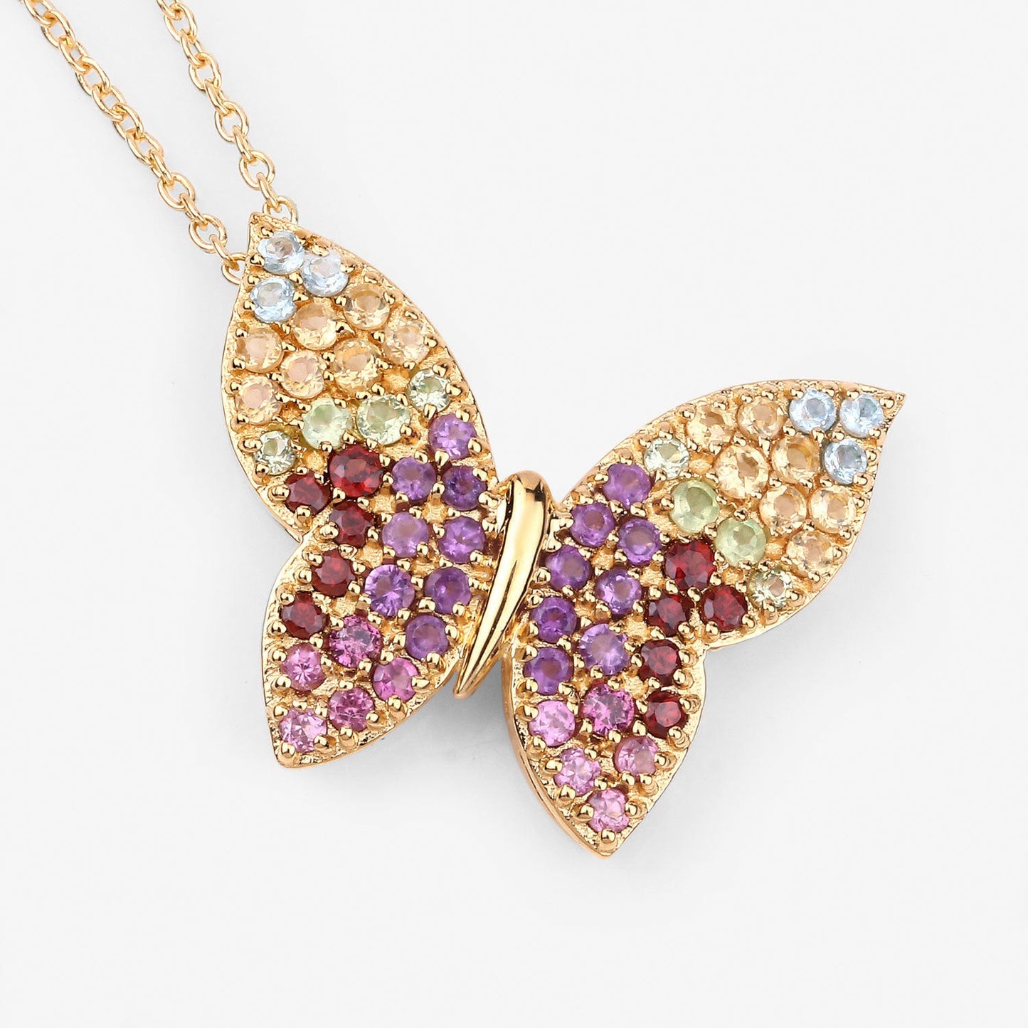 Pendentif multi-stones de 1,62 carat en argent sterling .925