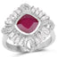 Anillo de Plata Esterlina con Rubí de 2.66 Quilates y Topacio Blanco Elegante