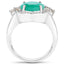 3.51 Carat Emerald and Diamond .925 Sterling Silver Engagement Ring