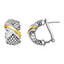 Popcorn Texture Earrings with X Motif in Sterling Silver & 18k Gold