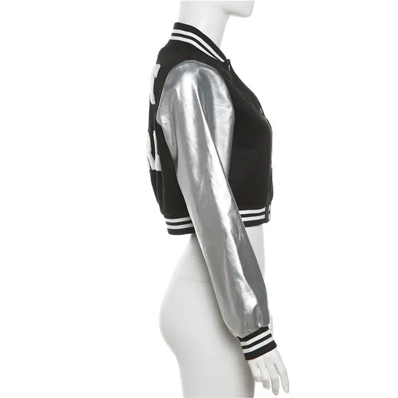 Chaqueta Varsity Cortada Metálica