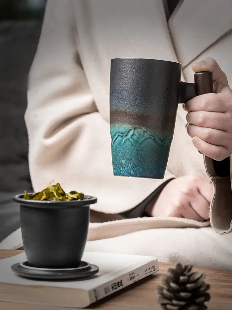 Ensemble de tasses à café en céramique rétro