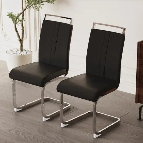 Modern PU Faux Leather Dining Chairs - Set of 4