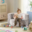 Silla y Sofá 2 en 1 que Brilla en la Oscuridad para Niños - Gris