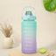 2L Eco-Friendly Water Bottle with Straw and Time Marker - Perfect for Fitness and Travel - Korvel