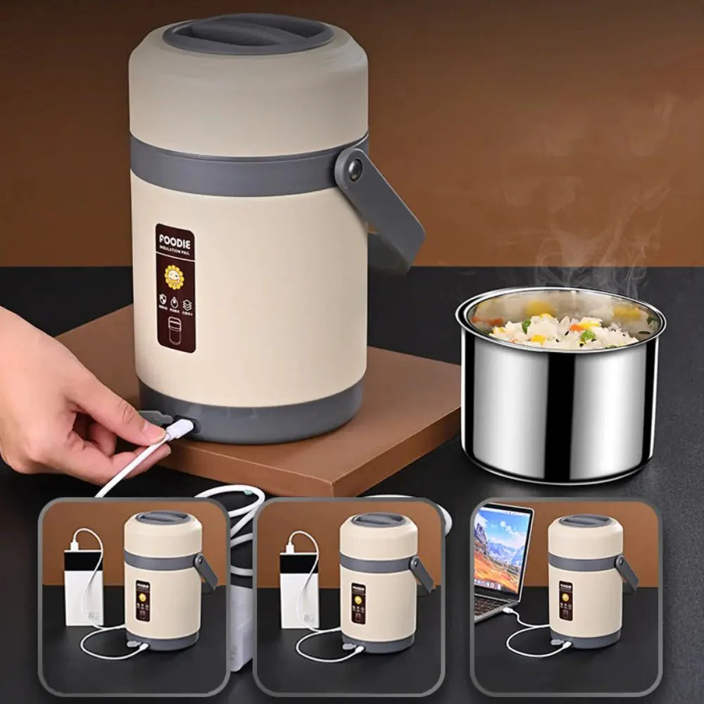 Caja de Almuerzo Eléctrica Calentada por USB de 2L
