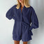 Lantern Sleeve Loose Shirt and Shorts Set