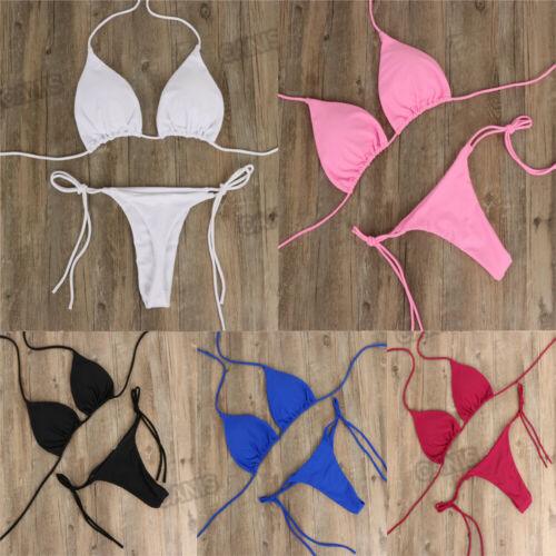Ensemble de bikini solide élégant en 2 pièces pour femmes