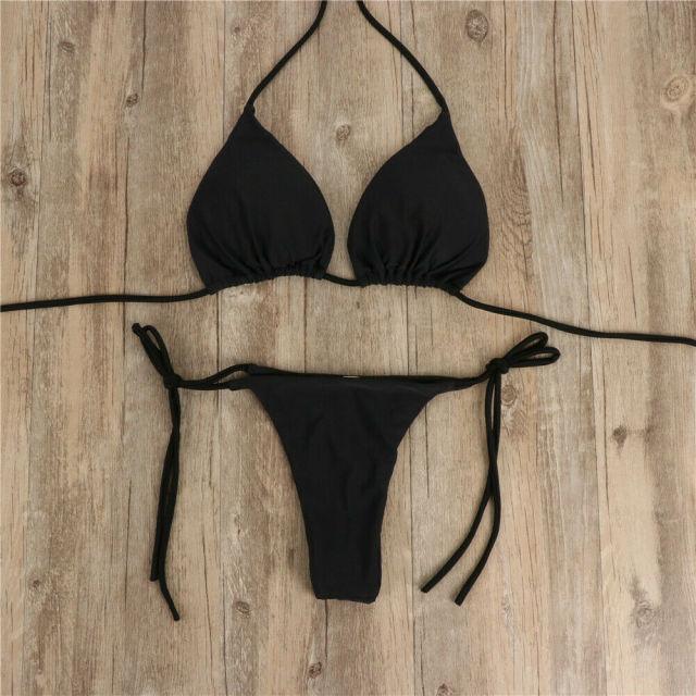Ensemble de bikini solide élégant en 2 pièces pour femmes