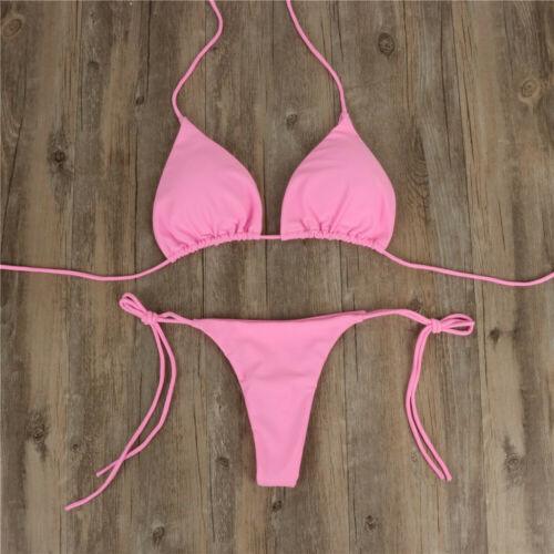 Ensemble de bikini solide élégant en 2 pièces pour femmes