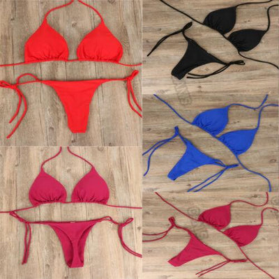 Elegant 2-Piece Solid Bikini Set for Women