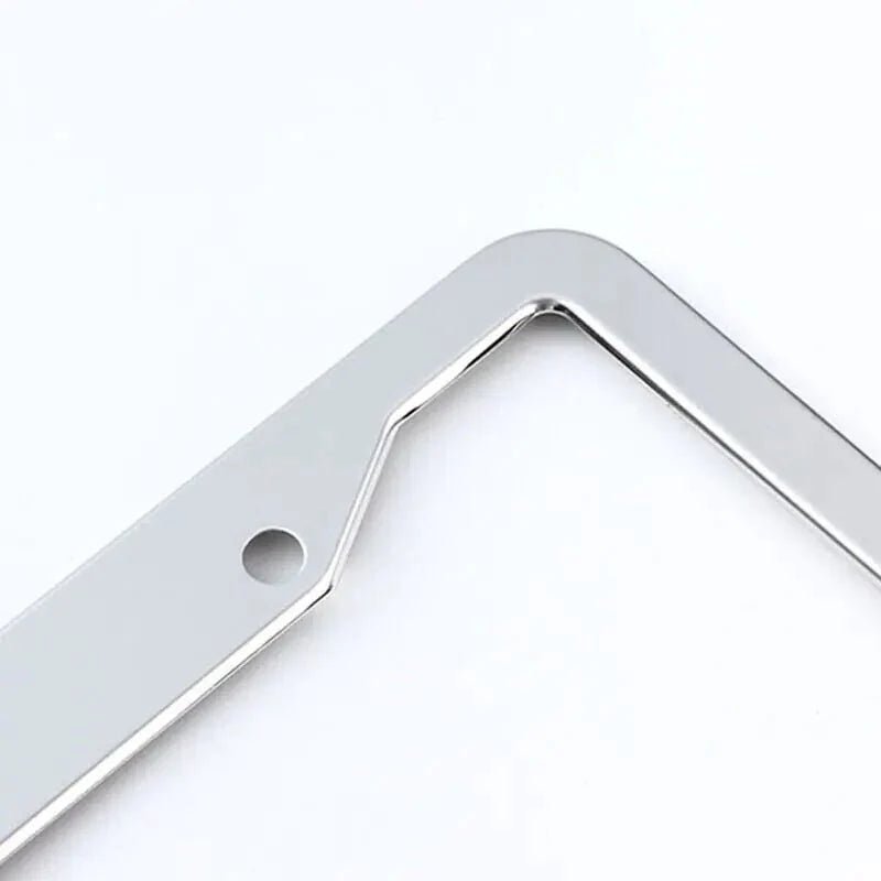 Premium Chrome Stainless Steel License Plate Frame Set