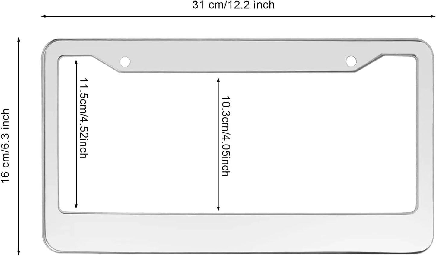 Premium Chrome Stainless Steel License Plate Frame Set