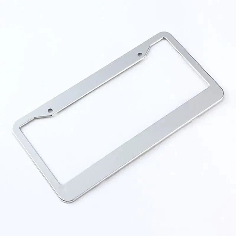Premium Chrome Stainless Steel License Plate Frame Set
