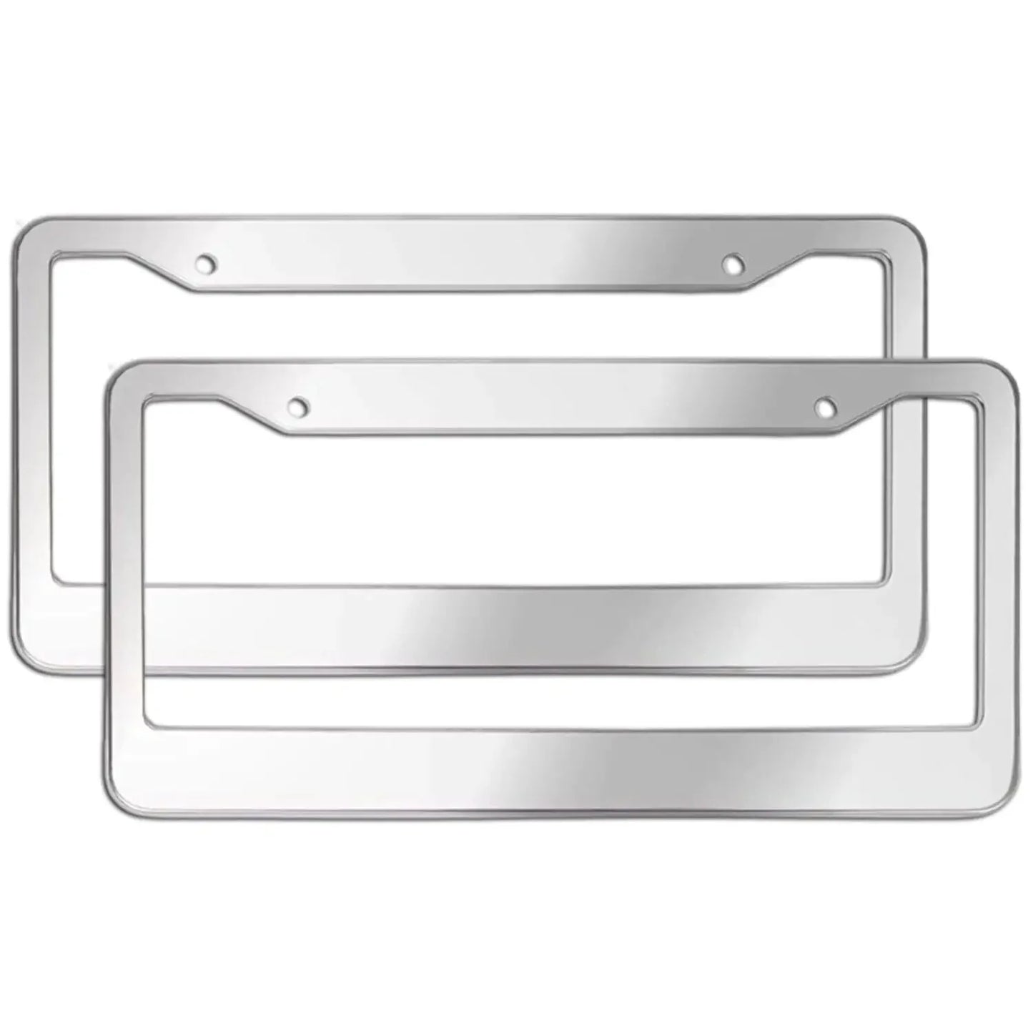 Premium Chrome Stainless Steel License Plate Frame Set