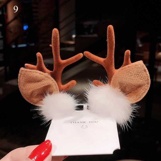 Pinces à cheveux en forme de cerf mignon - 2 pièces Clips de cheveux festifs