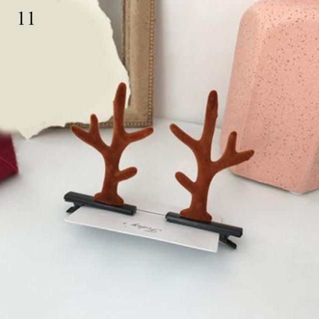 Pinces à cheveux en forme de cerf mignon - 2 pièces Clips de cheveux festifs