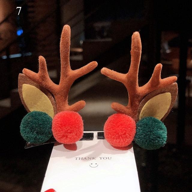 Pinces à cheveux en forme de cerf mignon - 2 pièces Clips de cheveux festifs