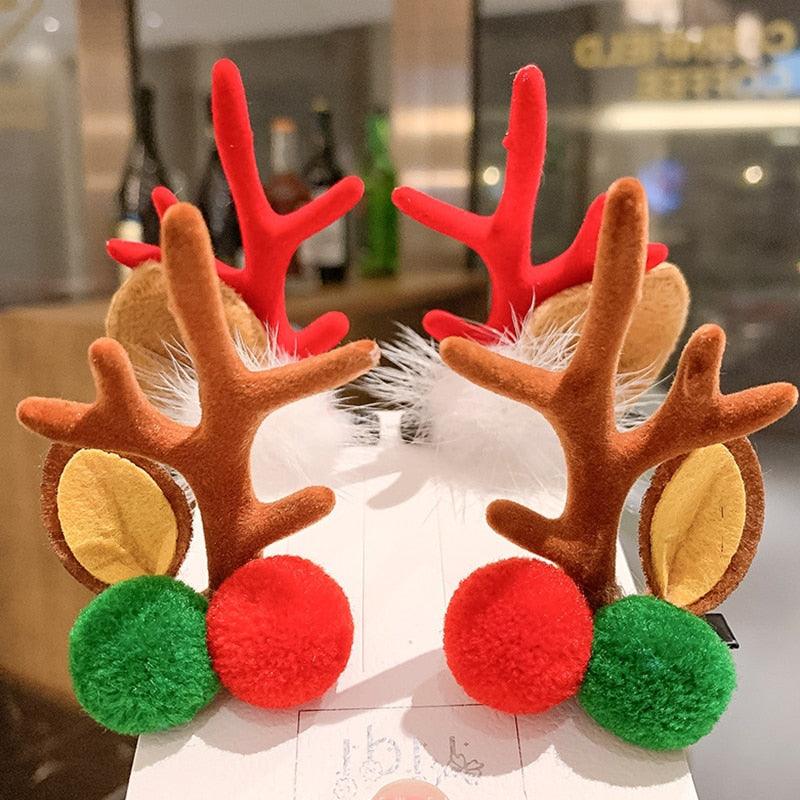 Pinces à cheveux en forme de cerf mignon - 2 pièces Clips de cheveux festifs