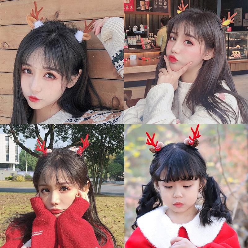Pinces à cheveux en forme de cerf mignon - 2 pièces Clips de cheveux festifs