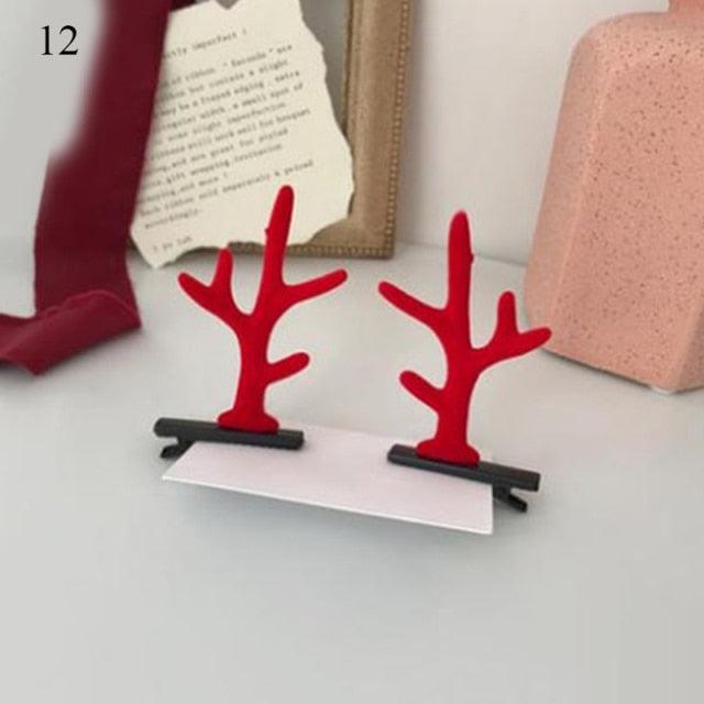 Pinces à cheveux en forme de cerf mignon - 2 pièces Clips de cheveux festifs