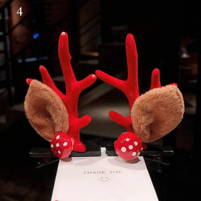 Pinces à cheveux en forme de cerf mignon - 2 pièces Clips de cheveux festifs