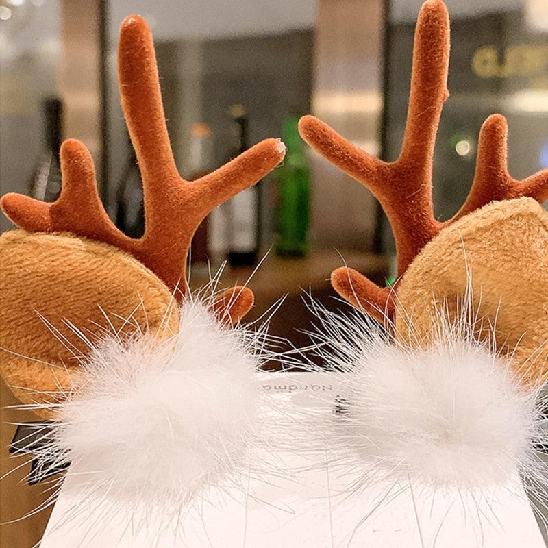 Pinces à cheveux en forme de cerf mignon - 2 pièces Clips de cheveux festifs