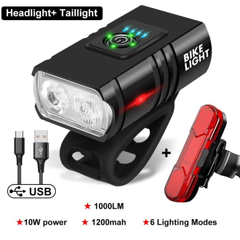 Luces LED recargables por USB para bicicletas - Conjunto de seguridad delantero y trasero