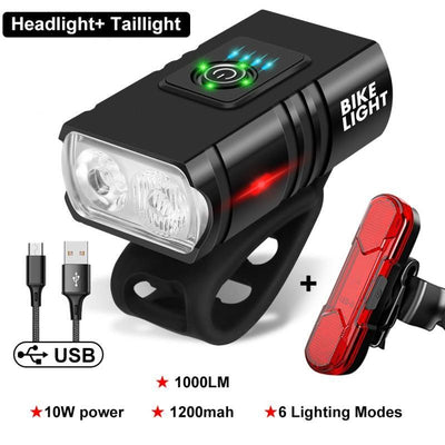 Luces LED recargables por USB para bicicletas - Conjunto de seguridad delantero y trasero