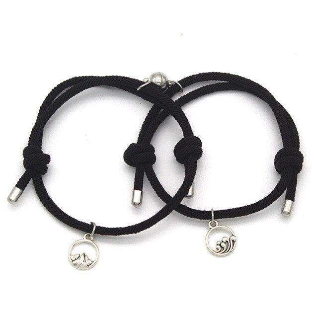 Bracelets de Couple Magnétiques Minimalistes - Ensemble d'Amitié Fait Main