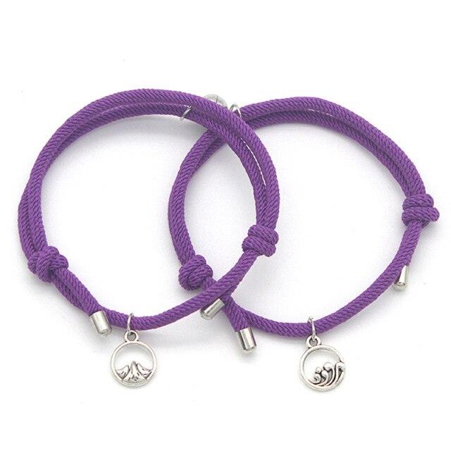 Bracelets de Couple Magnétiques Minimalistes - Ensemble d'Amitié Fait Main