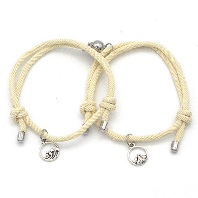 Bracelets de Couple Magnétiques Minimalistes - Ensemble d'Amitié Fait Main