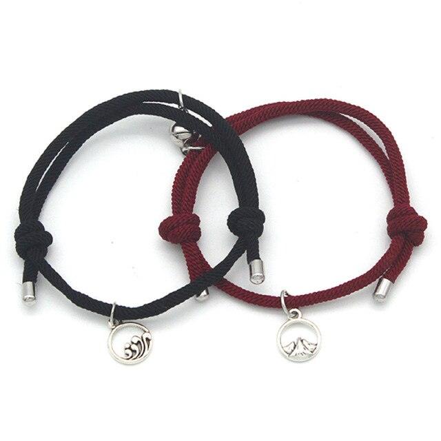 Bracelets de Couple Magnétiques Minimalistes - Ensemble d'Amitié Fait Main