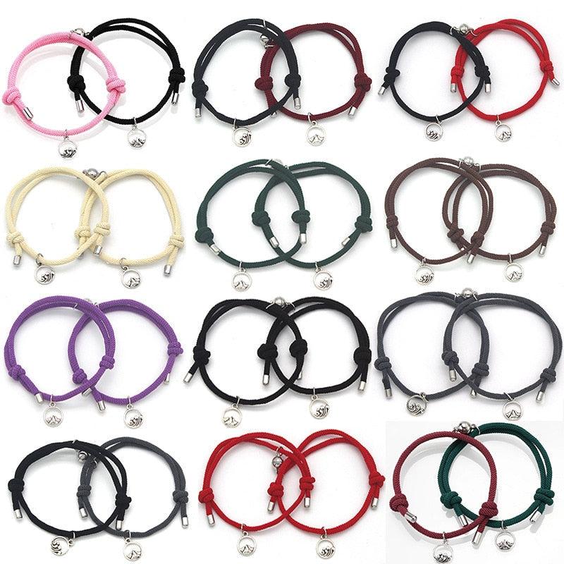 Bracelets de Couple Magnétiques Minimalistes - Ensemble d'Amitié Fait Main