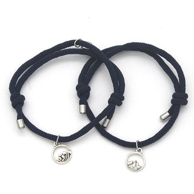 Bracelets de Couple Magnétiques Minimalistes - Ensemble d'Amitié Fait Main