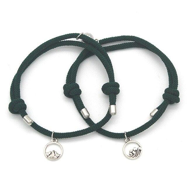 Bracelets de Couple Magnétiques Minimalistes - Ensemble d'Amitié Fait Main