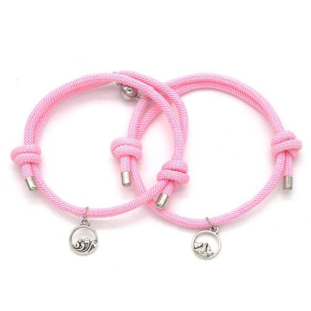 Bracelets de Couple Magnétiques Minimalistes - Ensemble d'Amitié Fait Main