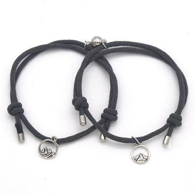 Bracelets de Couple Magnétiques Minimalistes - Ensemble d'Amitié Fait Main