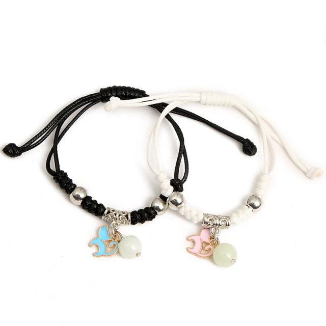 Bracelets Chat Étoile Lune Lumineux - Ensemble de 2