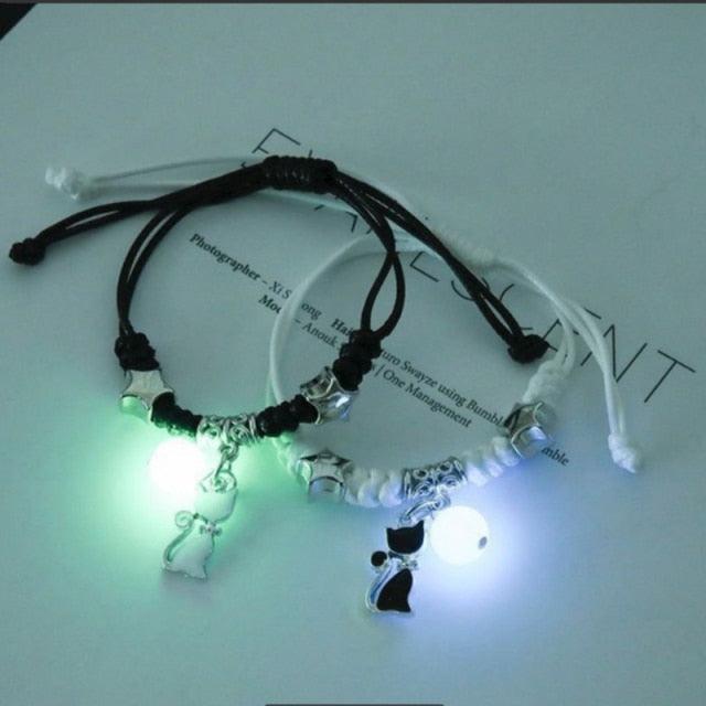 Bracelets Chat Étoile Lune Lumineux - Ensemble de 2