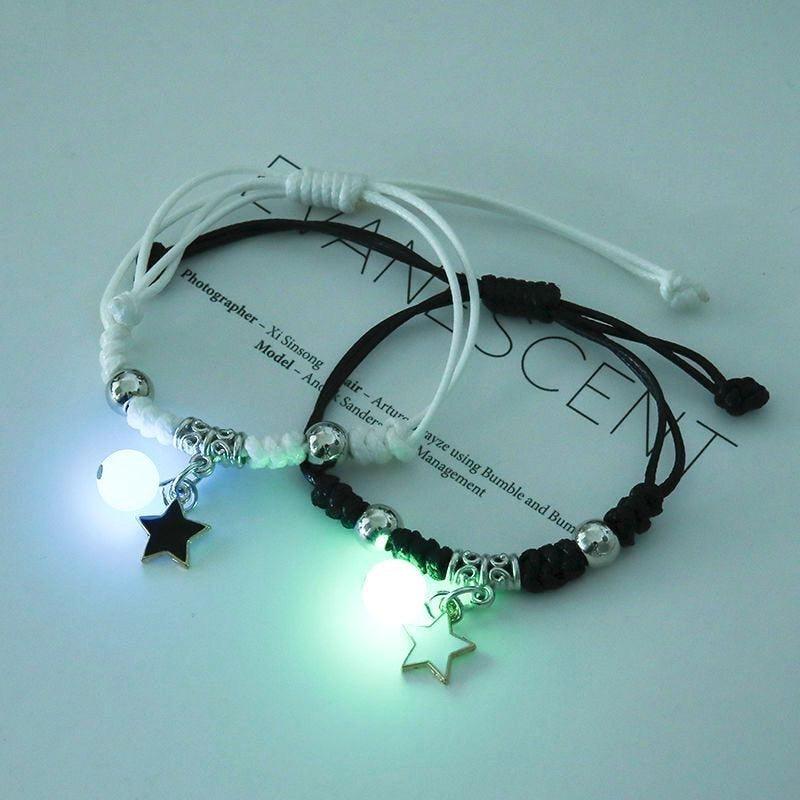 Bracelets Chat Étoile Lune Lumineux - Ensemble de 2