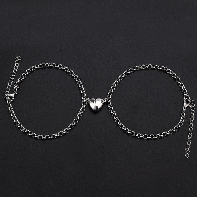 Bracelets pour couples en acier inoxydable Magnet Attraction