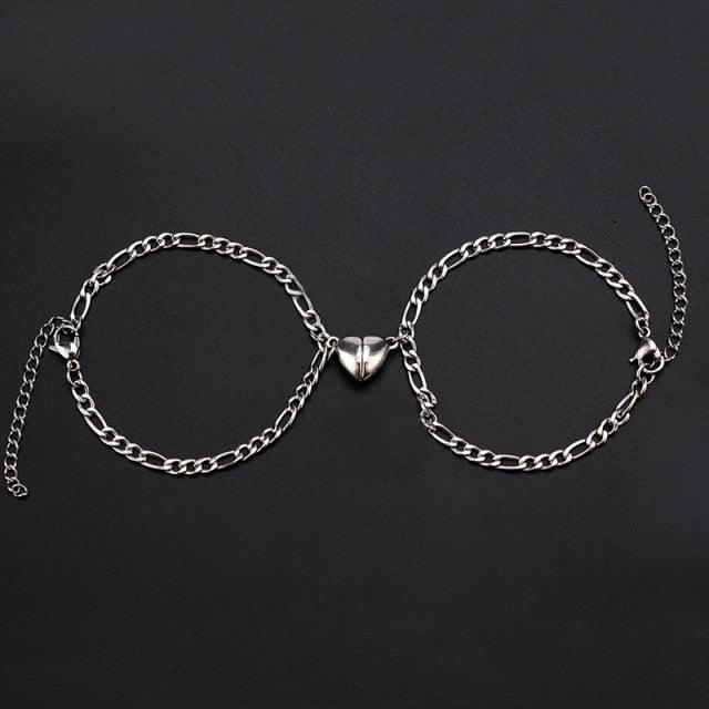 Bracelets pour couples en acier inoxydable Magnet Attraction