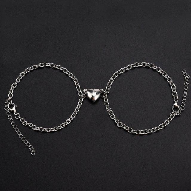 Bracelets pour couples en acier inoxydable Magnet Attraction