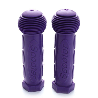 Premium Purple Rubber Handlebar Grips for Kids' Bikes