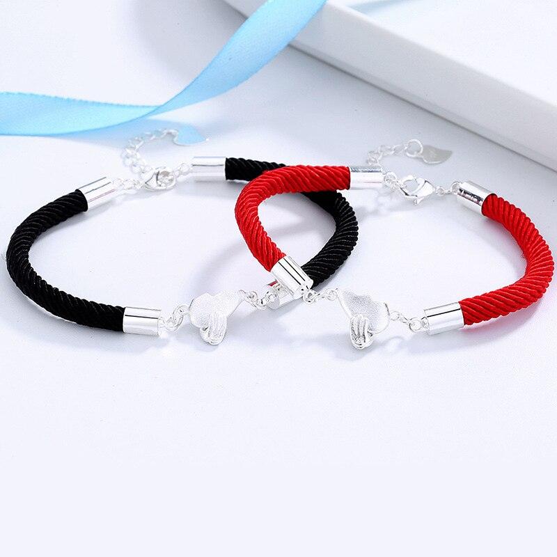Ensemble de Bracelets Magnétiques pour Couples - Charme de Cœur Ajustable