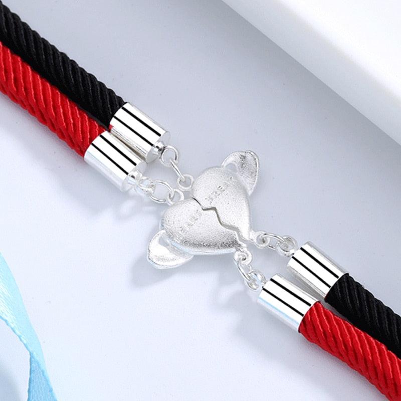 Ensemble de Bracelets Magnétiques pour Couples - Charme de Cœur Ajustable
