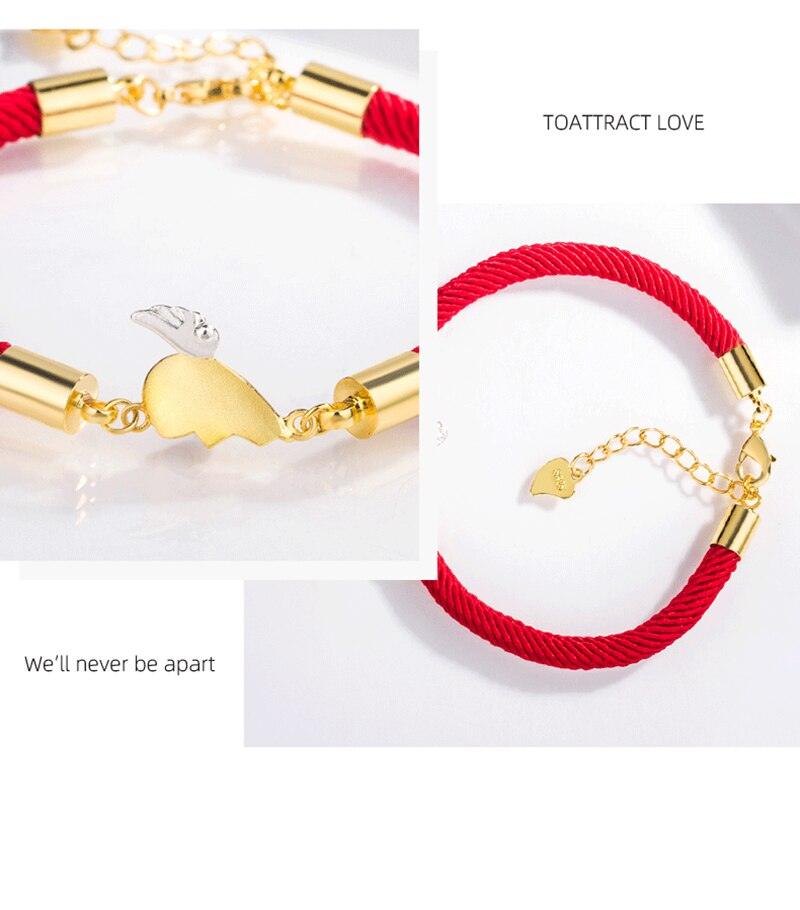 Ensemble de Bracelets Magnétiques pour Couples - Charme de Cœur Ajustable