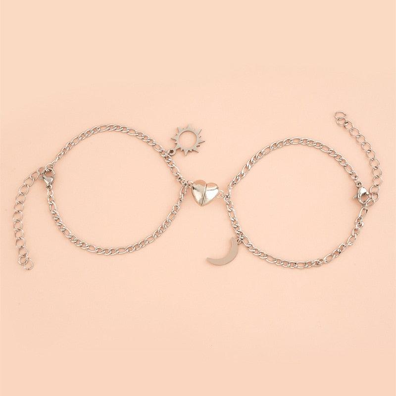 Bracelets en Acier Inoxydable Attraction Magnétique pour Couples